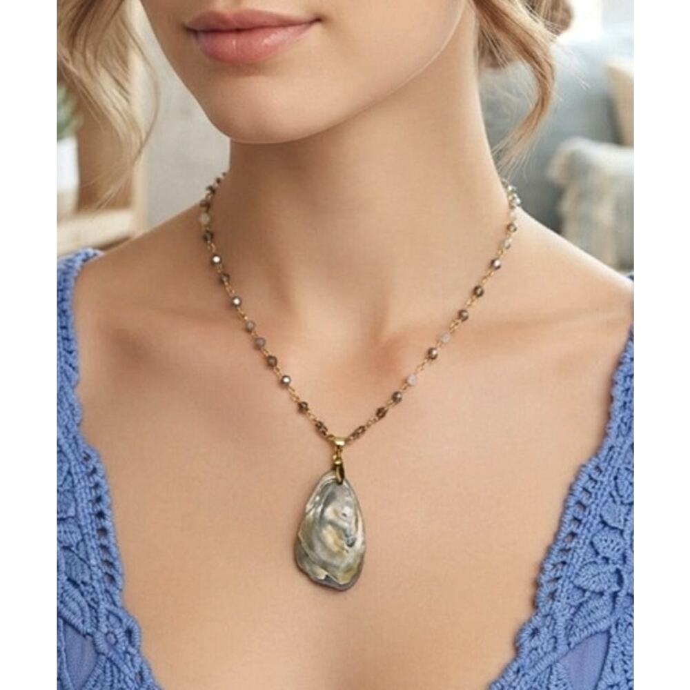 Handmade Oyster Shell Pendant Necklace